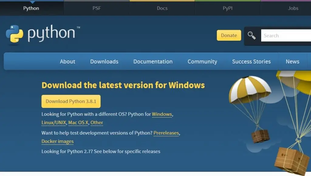 downloading python