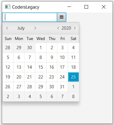 JavaFX DatePicker