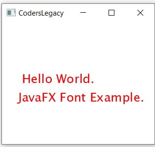 JavaFX Font example