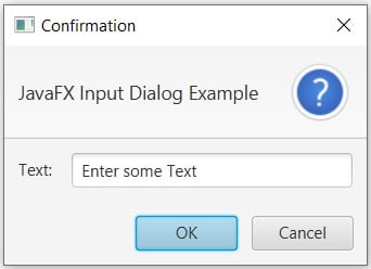 JavaFX Input Dialog Example