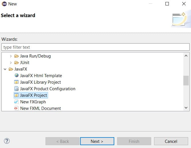 creating a JavaFX project