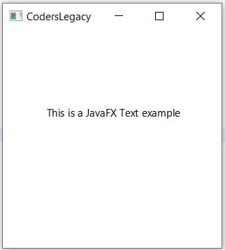 JavaFX Text example