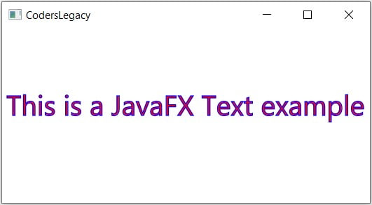 JavaFX Text Stroke and FIll