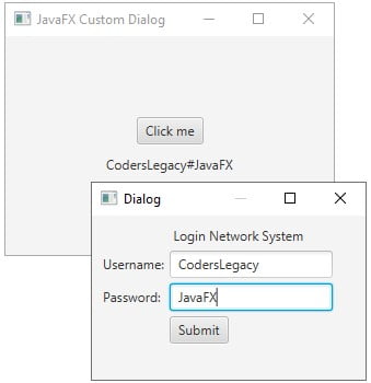 JavaFX Custom Input Dialog