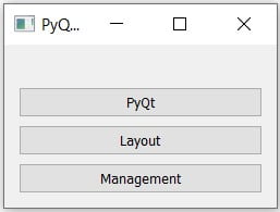 PyQt QVBox layout manager