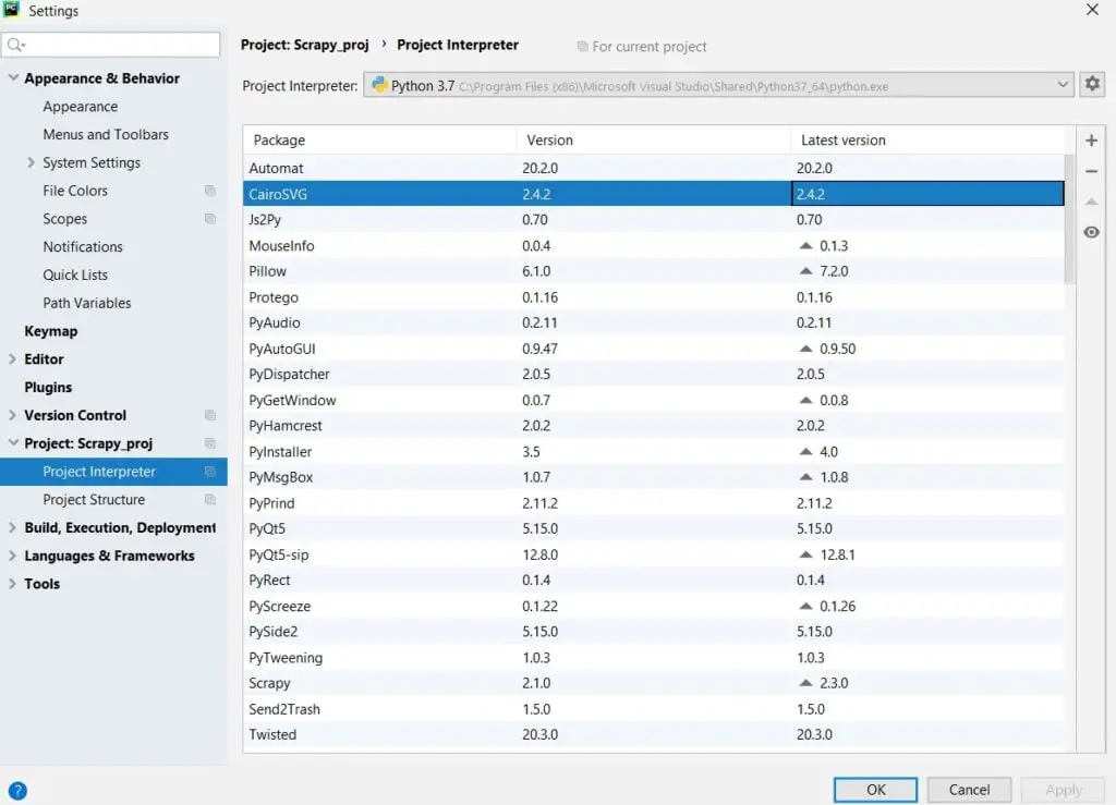 Python Scrapy Installation