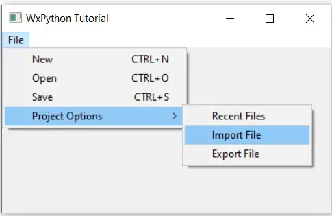 wxPython Menu - SubMenu