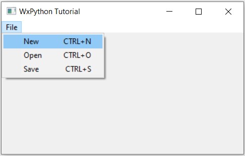 wxPython Menu Example