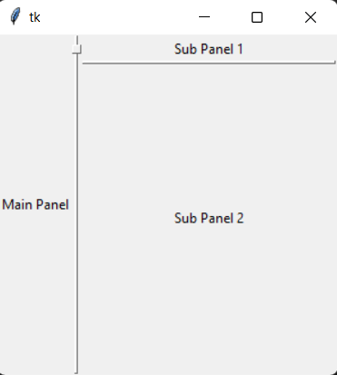Tkinter PanedWindow