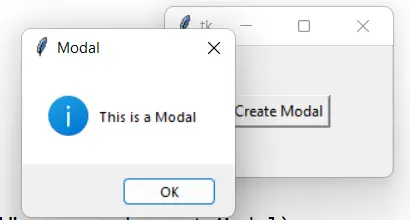 How to create a Modal dialog box in Tkinter?