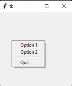 Tkinter Context Menu 