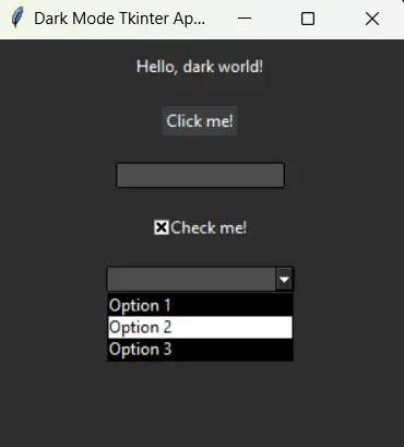 Creating your own Dark Theme in Tkinter
