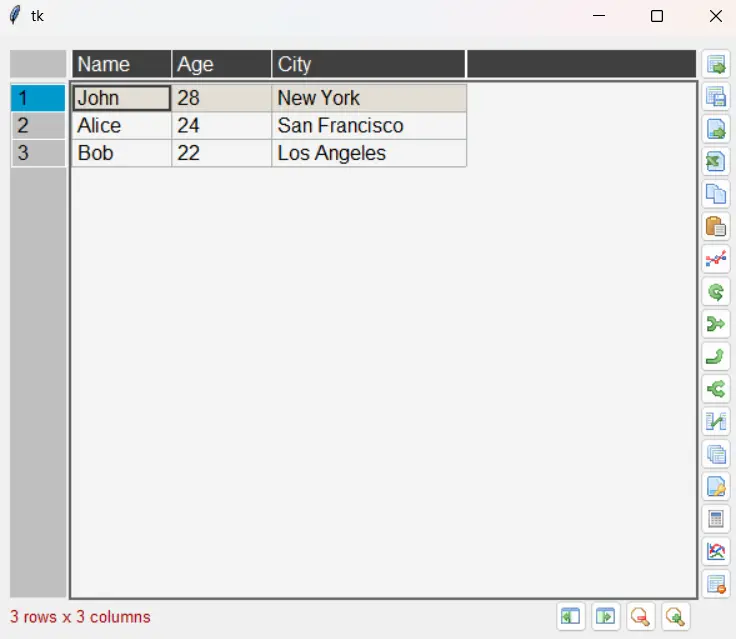 Exploring Data Tables in Tkinter with PandasTable