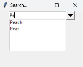 Searchable Tkinter Combobox with visible Dropdown while editing